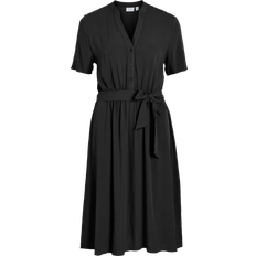 Nylon Kleider Vila Midikleid aus Modell - Black