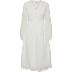 Enfärgade - Långa klänningar - XL Y.A.S Luma Wrap Dress - Star White