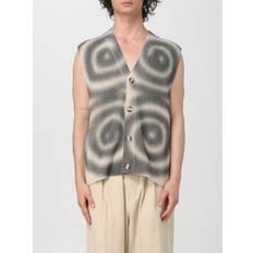 Nanushka Beige Terence Vest Spiral Creme/Black