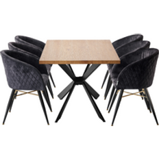 Silver/Chrome Dining Sets Life Interiors Vittorio Duke LUX - Black Dining Set