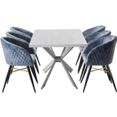 Silver/Chrome Dining Sets Life Interiors Vittorio Duke LUX Dining Set