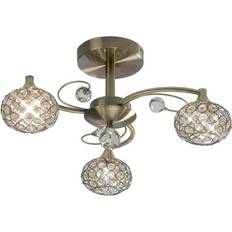 Rosdorf Park Eckles 3-Light Unique Chandelier Antique Brass 22cm H x 47cm W x 47cm D Pendant Lamp