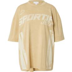 Topshop T-shirts Topshop Beige oversized t-shirt med 'sportif'-grafik-Neutral