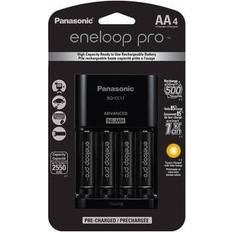 Panasonic eneloop Pro Rechargeable AA Ni-MH Batteries with Charger 2550mAh, 4-Pack K-KJ17KHCA4A