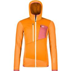 Dam - Orange - Träningsplagg Tröjor Ortovox Damen Fleece Grid Hoodie Jacke orange