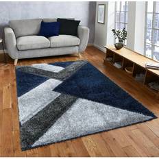 Carpets & Rugs Metro Lane Hunley Handmade Shag Navy Grey Rug 160 x 230 cm Grey