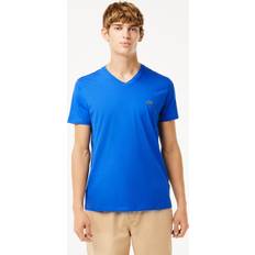 Lacoste T-shirts Lacoste Men's V-Neck Pima Cotton Jersey T-Shirt Blue