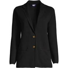 Blazers Lands' End Women's Fine Gauge Blazer Sweater Black