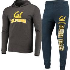 Clothing Concepts Sport Men's Navy, Heather Charcoal Cal Bears Meter Long Sleeve Hoodie T-shirt and Jogger Pajama Set Navy, Heather Charcoal