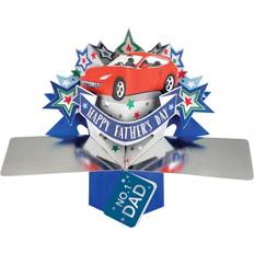 Party Supplies Second Nature Happy Father's Day No. 1 Dad Red Car Pop Up Card 3D Greeting Cards