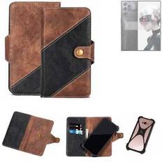 K-S-Trade Handy schutz hülle für nubia redmagic 9 pro handy-cover braun booklet case