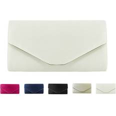 Suede Clutches Yuanbang Clutch Purses For Women Suede Pleated Evening Bag Bridal Evening Clutch Bag White