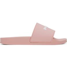 Palm Angels Pink Monogram Pool Slides Pink White IT