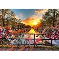 Ravensburger 12000662 1000 delar cyklar i Amsterdam färgglatt pussel för vuxna och barn i beprövad kvalitet