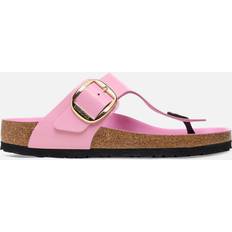 Birkenstock Pink Shoes Birkenstock Women's Gizeh Big Buckle Slim Fit High Shine Toe Post Sandals Fondant Pink