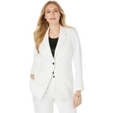 Jessica London Blazers Jessica London Plus Women's Bi-Stretch Blazer in White Size W Professional Jacket