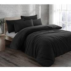 Homespace Direct Kampala Hill Teddy Bear Fleece Duvet Cover Black