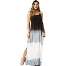 Unisex Dresses Riviera Sun Tie Dye Spaghetti Strap Maxi Dress Black White X-Large