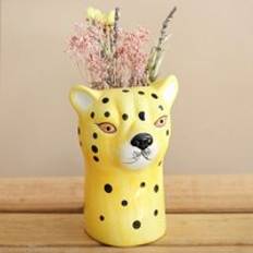Lisa Angel Ceramic Leopard Head H19cm Vase