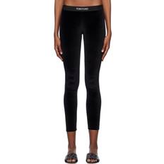Lustrous Velour Leggings - Black