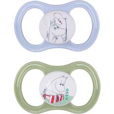 Esska Barn- & Babytillbehör Esska Happy Muminedition Napp 4 månader 2-pack grön/ljusblå