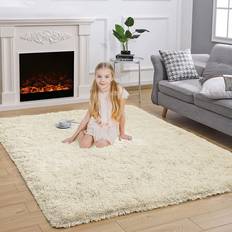 Shaggy Rugs UK CREAM, 200 X 290 Extra Large Soft Pile Shaggy White