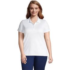 Polo Shirts Lands' End Plus Supima Cotton Short Sleeve Polo Shirt White