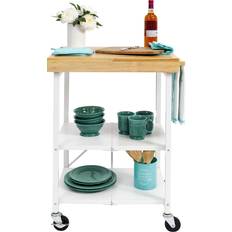 Origami Folding Kitchen Cart Wheels Trolley Table