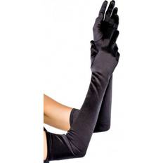 Lange sorte satin handsker