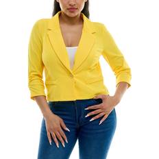 Yellow Blazers Nina Leonard Cropped Blazer Bright Yellow