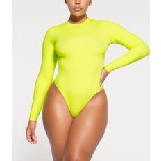 Yellow Bodysuits SKIMS Long Sleeve Crew Neck Bodysuit Yellow Fits Everybody