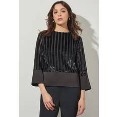 Velvet Blouses Ming Wang Metallic Stripe Woven Blouse