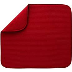 Red Dish Drainers S&T Drying Mat for Kitchen 16 Inch x 18 Inch Red Dish Drainer