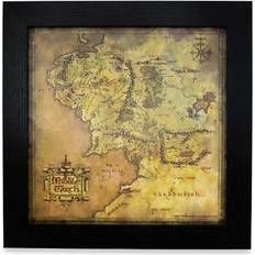 Interior Details Silver Buffalo The Lord of the Rings Map Hanging Sign Framed Art