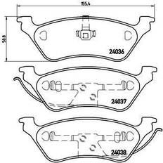 Chrysler Bromssystem Brembo Bromsbeläggssats, skivbroms P 11 014