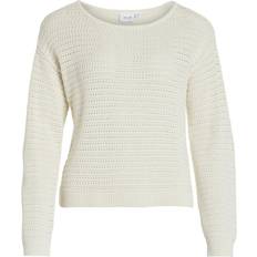 Clothing Vila U-boot-ausschnitt Strickpullover Weiß