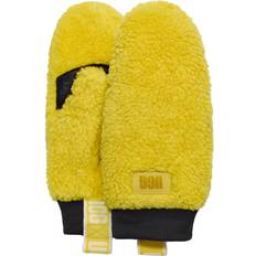 Yellow Mittens UGG Logo Tape Sherpa Mittens - Yellow