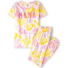 Clothing The Children's Place Women's Short Sleeve and Pants 100% Cotton Pajama Set, Mama Floral