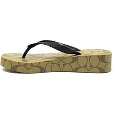 Coach Women Flip-Flops Coach Womens Lynn Flip Flops Khaki Black, us_footwear_size_system, adult, women, numeric, medium, numeric_8