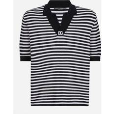 Dolce & Gabbana Men Polo Shirts Dolce & Gabbana Striped cotton V-neck polo-shirt multicolor