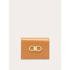 Natural Carteras Ferragamo Woman Gancini compact wallet light camel