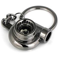 Turbo Keychain Metal Spinning Turbocharger - Gunmetal