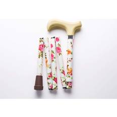 Merry Sticks Merry Sticks Designer Folding Adjustable Walking Cane, Cream Flowers