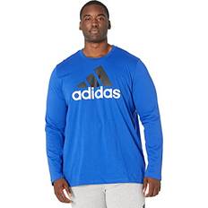 Adidas Big & Tall Big Logo Single Jersey Long Sleeve Tee Bold Blue/Black/White Tall