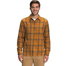 Tops The North Face Men's Arroyo Long Sleeve Flannel Button-Down Shirt, Citrine Yellow Half Dome Plaid