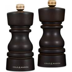 Pepper mills Spice Mills Cole & Mason Chocolate Wood Salt and Pepper Set 130mm Salt Mill, Pepper Mill 2pcs