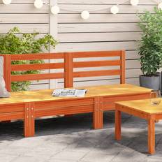 Square Outdoor Lounge Sets vidaXL Garden Sofas 2 Pcs Wax Brown Outdoor Lounge Set