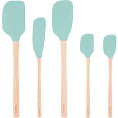 White Baking Spatulas Tovolo Flex-Core Wood Handle Set of 5 Baking Spatula