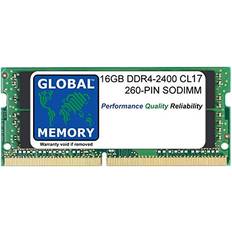 Global Memory 16GB DDR4 2400MHz PC4-19200 260-PIN SODIMM RAM FOR LAPTOPS/NOTEBOOKS