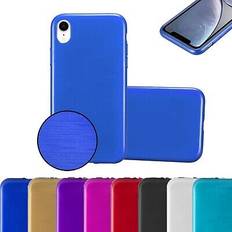 Cadorabo TPU Brushed Cover iPhone XR Smartphone Hülle, Silber